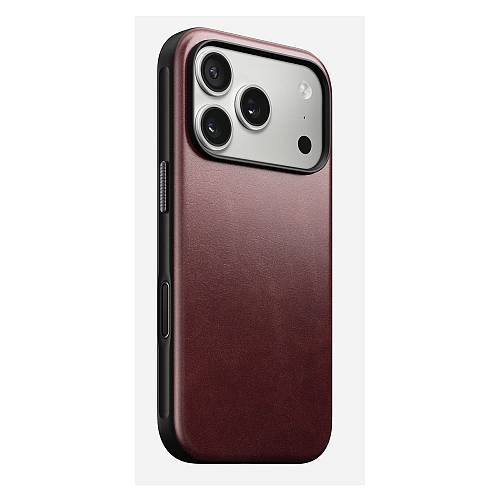 Nomad Modern Leather Case iPhone 17 Pro Burgundy Horween