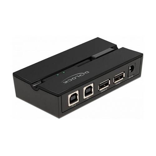 DELOCK USB 2.0 Switch fr 2 PC an 2 Gerte