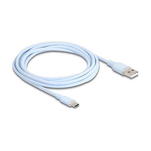 DELOCK USB 2.0 Kabel USB Typ-A St > USB Typ-C St 2.5m blau