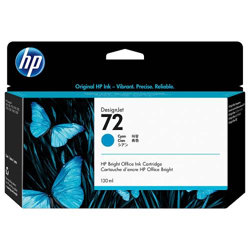 HP 72 , 130 ml , cyan , original , ink cartridge , for DesignJet SD Pro MFP, T1100, T1120, T1200, T1300, T2300, T610, T620, T770, T790, T795