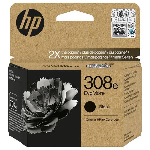 HP 308e EvoMore Black Original Ink Cartridge
