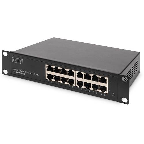 DIGITUS Switch 16-Port Gigabit 10 Unmanaged schwarz