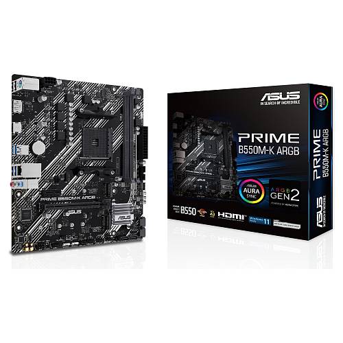 ASUS PRIME B550M-K ARGB (AMD.AM4.DDR4.mATX)