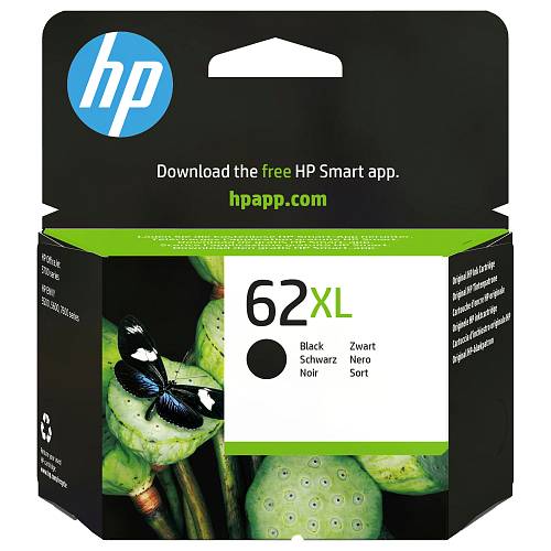 HP 62XL - 12 ml - High Yield - black - original - ink cartridge - for ENVY 55XX, 56XX, 76XX; Officejet 200, 250, 57XX, 8040