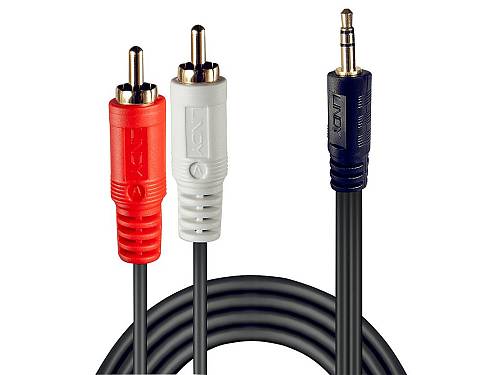 Lindy Premium - Audio cable - RCA x 2 (M) to stereo mini jack (M) - 1 m - black - molded