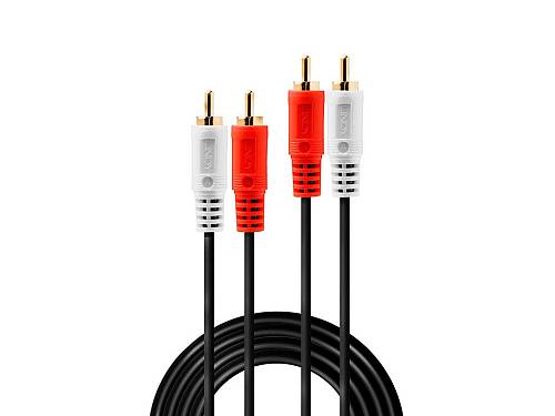 Lindy Premium - Audio cable - RCA x 2 (M) to RCA x 2 (M) - 10 m - shielded - black