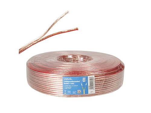 LogiLink - Speaker cable - 2.5 mm² - 50 m - transparent