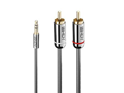 Lindy Cromo Line - Audio cable - mini-phone stereo 3.5 mm male to RCA male - 10 m - anthracite - round