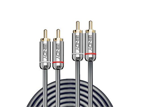 Lindy Cromo Line - Audio cable - RCA male to RCA male - 10 m - anthracite - round