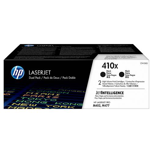 HP 410X , 2-pack , High Yield , black , original , LaserJet , toner cartridge (CF410XD) , for Color LaserJet Pro M452, MFP M377, MFP M477