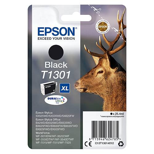 Epson Tinte T1301 C13T13014012 Schwarz bis zu 945 Seiten