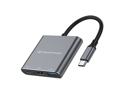 CONCEPTRONIC  3-1 Dock USB-C->HDMI/USB-A/100WPD      25cm gr