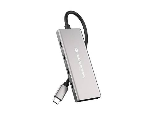 CONCEPTRONIC  7-1 Dock USB-C->3xUSB-C/3xUSB-A/+      25cm gr