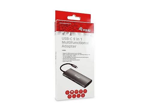 Equip Dock  9-1 USB-C->HDMI,GbE,2xUSB-A3.2,USB-C3.2,+  0.25m