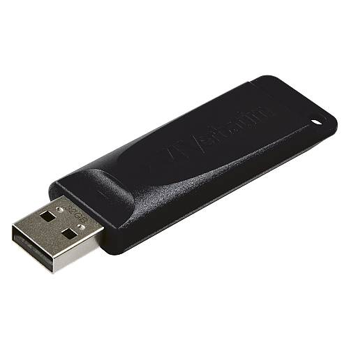 STICK 32GB USB 2.0 Verbatim StorenGo Slider Black