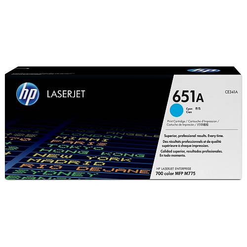 HP 651A , Cyan , original , LaserJet , toner cartridge (CE341A) , for LaserJet Enterprise MFP M775dn, MFP M775f, MFP M775z, MFP M775z+