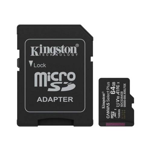 SD MicroSD Card  64GB Kingston SDXC Canvas+ Gen3 m.Adapter retail