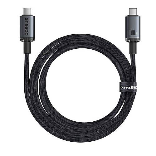 Baseus Crystal Shine USB 3.2 Full-Featured Fast-Charging Data Cable USB-C to USB-C 100W 1.5m 20Gb Cluster Black
