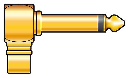 QTX RCA Female to 6.3mm Mono Male Right Angle Adaptor 757.025UK
