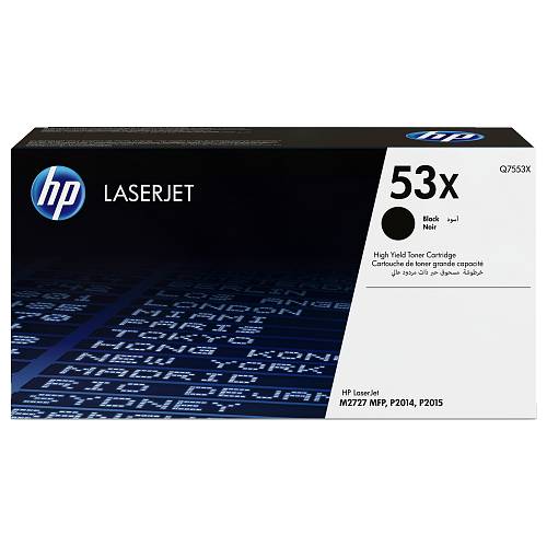 HP 53X , High Yield , black , original , LaserJet , toner cartridge (Q7553X) , for LaserJet M2727nf MFP, M2727nfs MFP, P2014, P2014n, P2015, P2015d, P2015dn, P2015n, P2015x