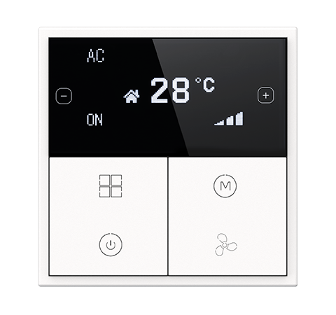 HDL Panel Tile Series OLED Thermostat Ivory White HDL-M/PTOL6.1