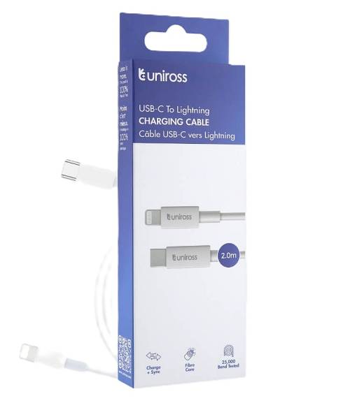 Uniross Cable USB-C to Lightning Cable 2.0m UCA008