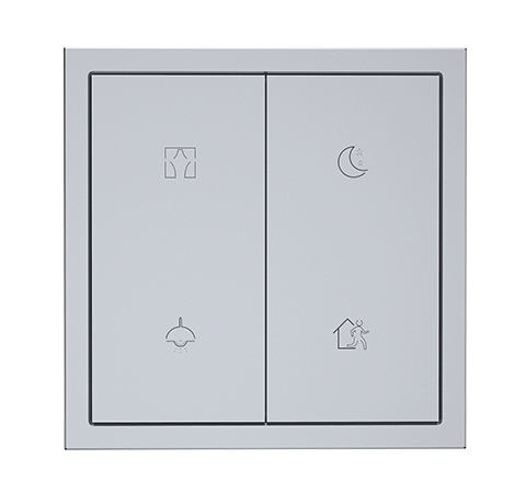 HDL Smart Tile Series Aluminium Panel 2xButtons & 4xFunctions Space Gray