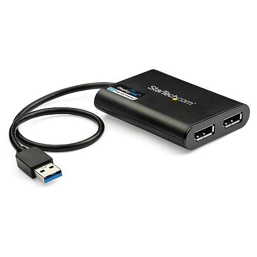 Adapter USB3.0 (ST) > 2x DisplayPort (BU) 4K 60Hz 30cm StarTech.com Black