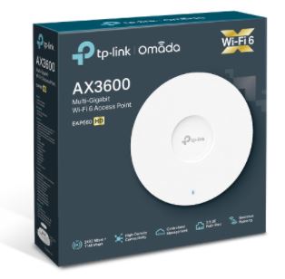 Tp-link Access Point AX3600, Wireless Indoor Poe, Dual Band, 1 X 2.5 Gbps Ports (1x Poe), 8 X Internal Antennas, Mu-mimo, Seamless Roaming, Airtime Fairness, Omada App, Ceiling Or Wallmount