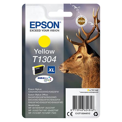 Epson Tinte 1LB T1304 ink cartridge yellow extra high capacity 10.1ml 1-pack blister without alarm - DURABrite Ultra Ink