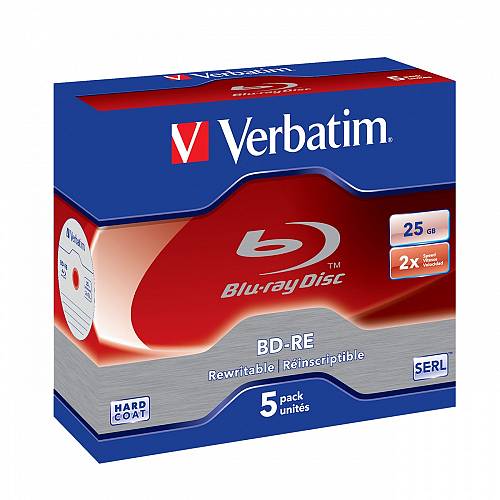 Verbatim BD-RE 25GB 2X 5-Pack Jewel Case 43615