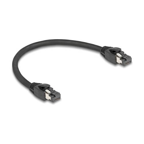 Delock RJ45 Netzwerkkabel Cat.8.1 S/FTP 25 cm bis 40 Gbps schwarz