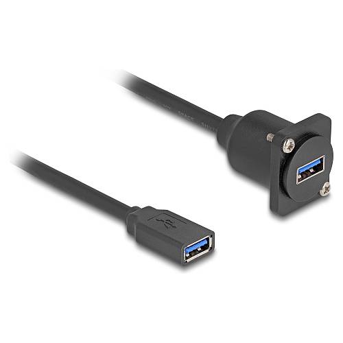 Delock D-Typ USB 5 Gbps Kabel Typ-A Buchse zu Typ-A Buchse schwarz 20 cm