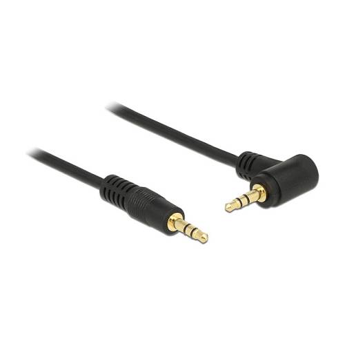 Delock Klinkenkabel 3.5 mm 3 Pin Stecker > Stecker gewinkelt 3 m schwarz