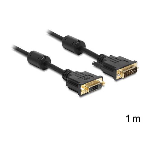 Delock Verlängerungskabel DVI 24+1 Stecker zu DVI 24+1 Buchse 1 m schwarz
