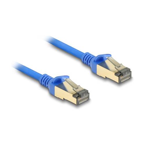 Delock RJ45 Netzwerkkabel Cat.8.1 F/FTP Slim 0.5 m blau