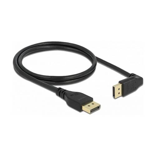 Delock DisplayPort Kabel Stecker gerade zu Stecker 90° oben gewinkelt 8K 60 Hz 1 m ohne Einrastfunktion