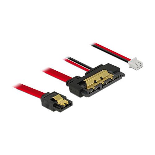 Delock Kabel SATA 6 Gb/s 7 Pin Buchse + 2 Pin Strom Buchse > SATA 22 Pin Buchse gerade (5 V) Metall 20 cm