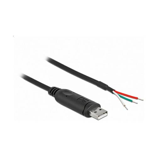 Delock Adapterkabel USB 2.0 Typ-A zu seriell RS-232 mit 3 offenen Kabelenden 2 m
