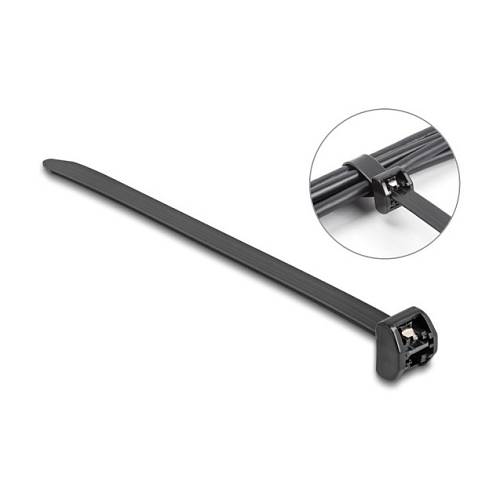 Delock Kabelbinder mit Metallzunge L 406 x B 12.7 mm 10 Stück schwarz