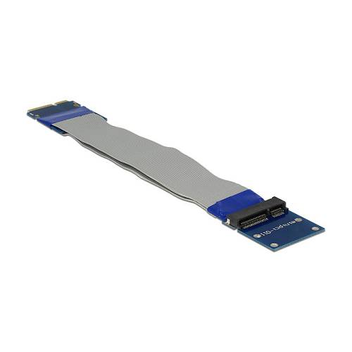 Delock Verlängerung Mini PCI Express / mSATA Stecker > Slot Riser Karte mit flexiblem Kabel 13 cm