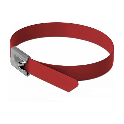 Delock Edelstahlkabelbinder L 500 x B 7.9 mm rot 10 Stück