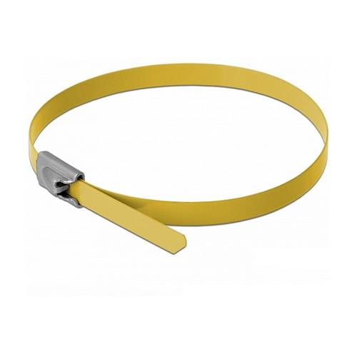 Delock Edelstahlkabelbinder L 300 x B 4.6 mm gelb 10 Stück