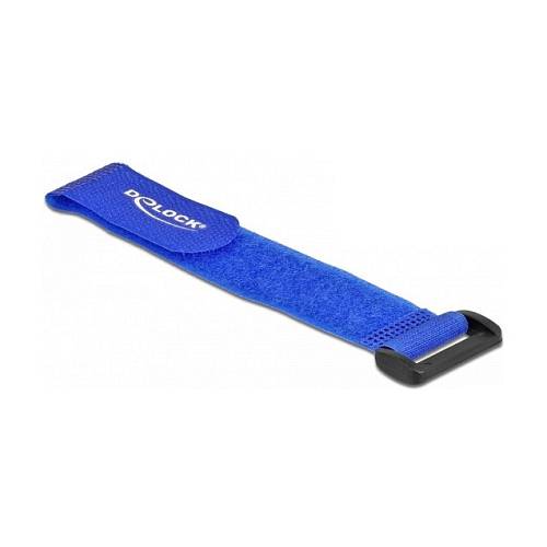 Delock Klett-Kabelbinder mit Schlaufe L 190 x B 25 mm blau 5 Stück