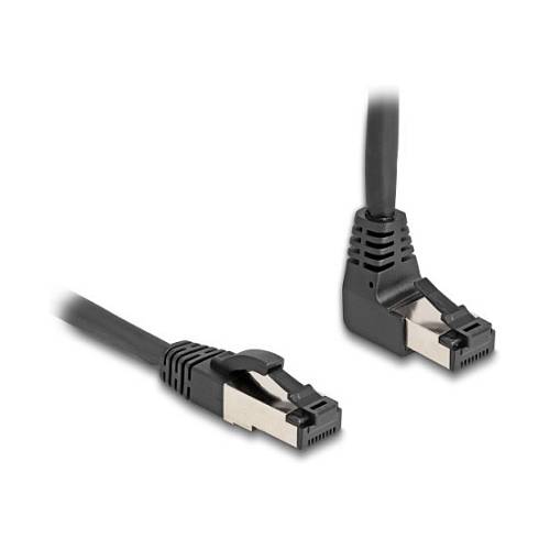 Delock RJ45 Netzwerkkabel Cat.8.1 S/FTP 90° oben gewinkelt / gerade 3 m schwarz