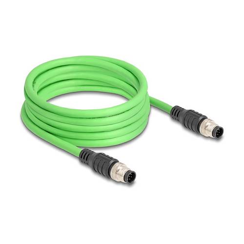 Delock M12 Kabel A-kodiert 8 Pin Stecker zu Stecker PUR (TPU) 5 m