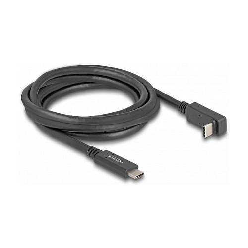 Delock USB 5 Gbps Kabel USB Type-C™ Stecker zu USB Type-C™ Stecker gewinkelt oben / unten 2 m 4K PD 60 W mit E-Marker