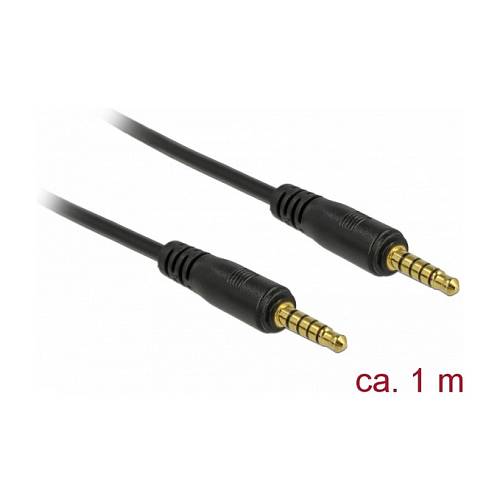 Delock Klinkenkabel 3.5 mm 5 Pin Stecker zu Stecker 1 m schwarz