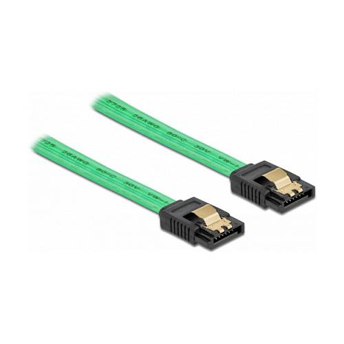 Delock SATA 6 Gb/s Kabel UV Leuchteffekt grün 20 cm