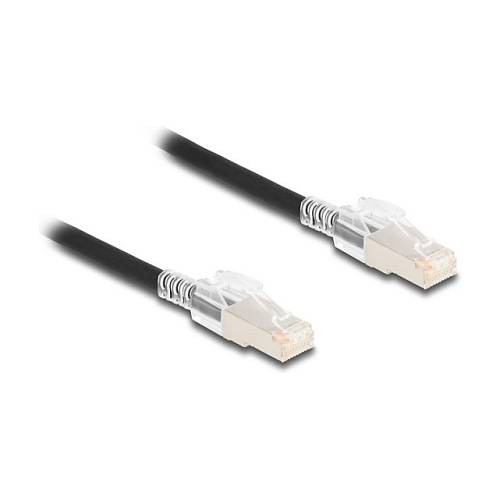 Delock RJ45 Netzwerkkabel Cat.6A S/FTP mit Secure Clips Set 1 m schwarz